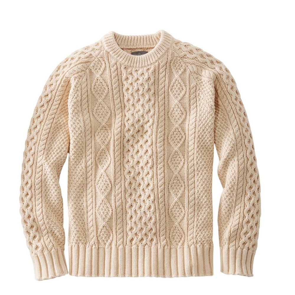 Llbean signature cable knit sweater cream